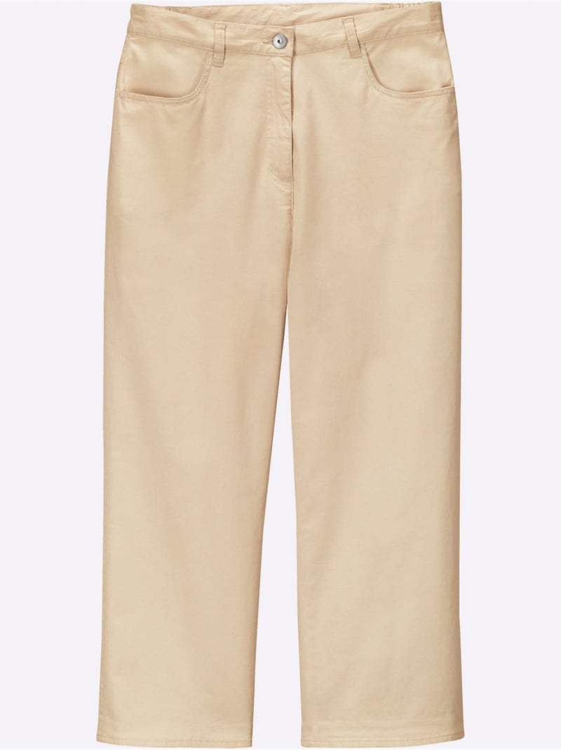 Jean 7/8 96% Coton - Taille Courte - Witt Beige clair - Kiabi