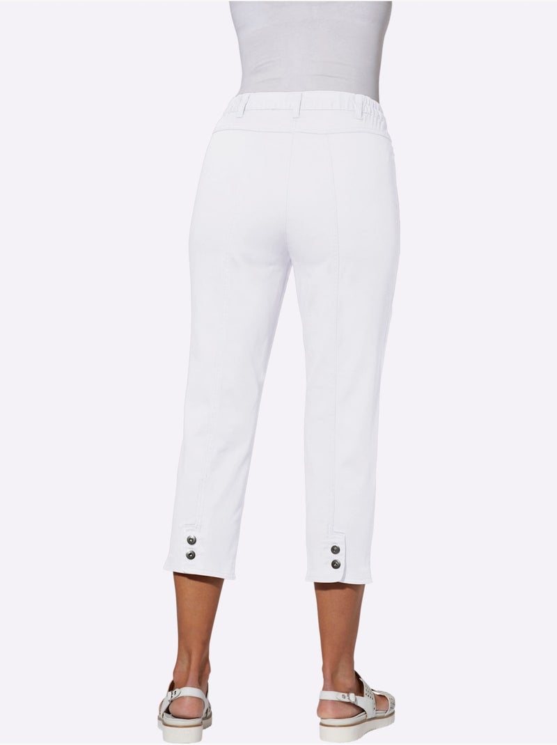 Jean 7/8 96% Coton - Taille Courte - Witt Blanc - Kiabi