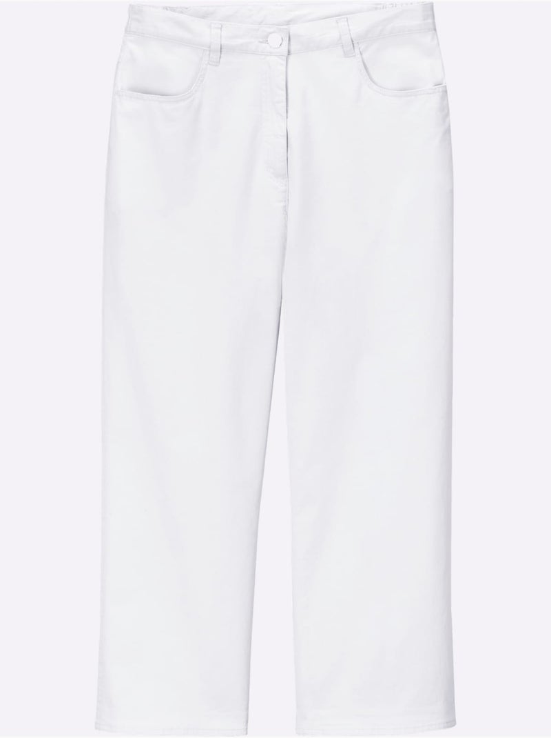 Jean 7/8 96% Coton - Taille Courte - Witt Blanc - Kiabi