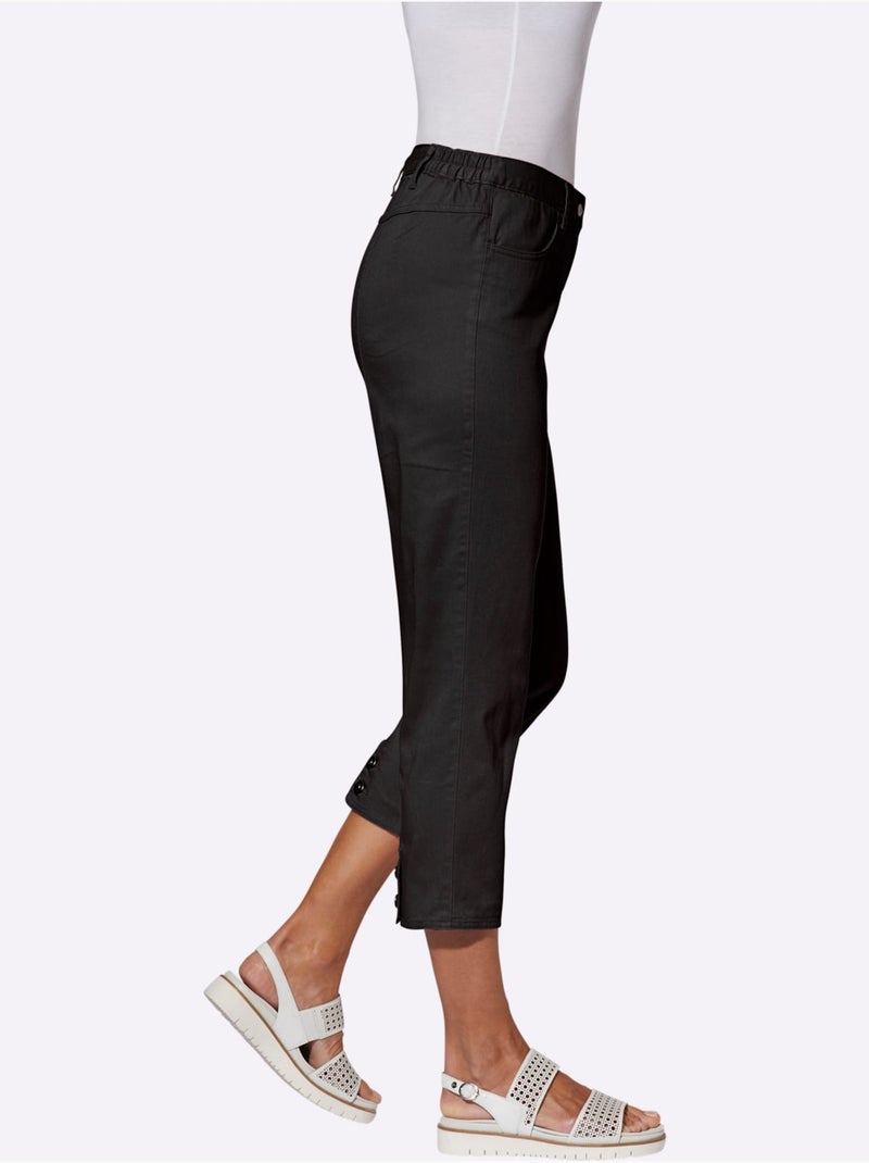Jean 7/8 96% Coton - Taille Courte - Witt Noir - Kiabi