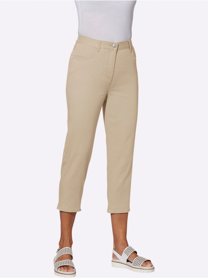 Jean 7/8 96% Coton - Taille Standard - Witt Beige clair - Kiabi
