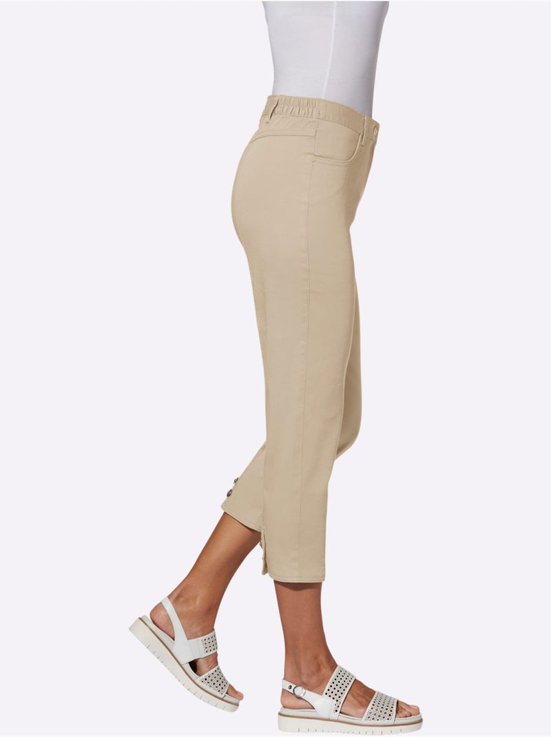 Jean 7/8 96% Coton - Taille Standard - Witt Beige clair - Kiabi