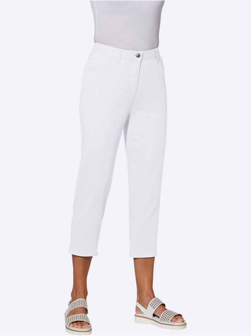 Jean 7/8 96% Coton - Taille Standard - Witt Blanc - Kiabi