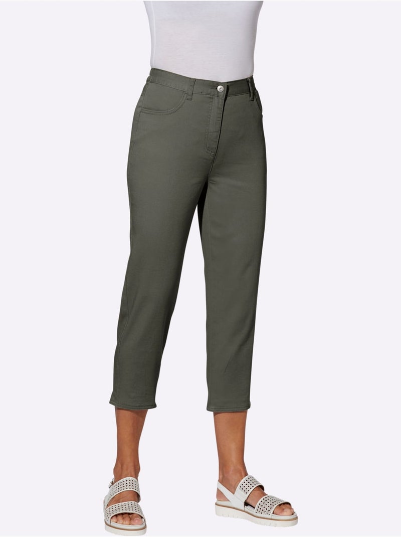 Jean 7/8 96% Coton - Taille Standard - Witt Kaki - Kiabi