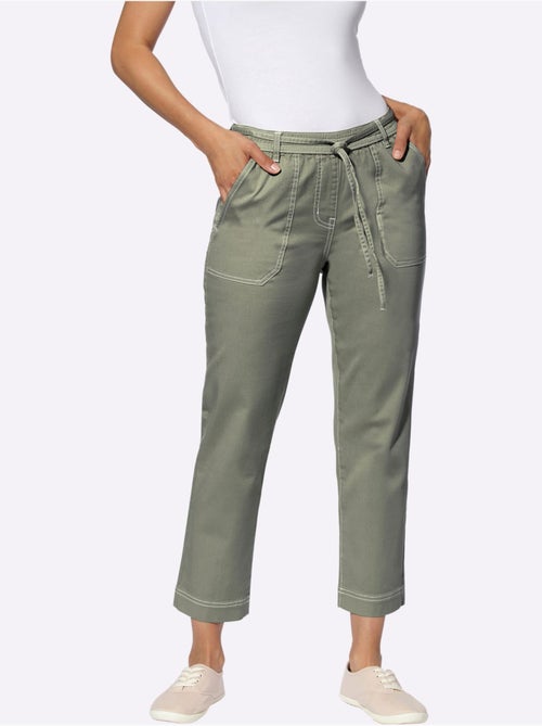 Jean 7/8 à ceinture élastique avec poches arrière plaquées - Taille courte - Witt - Kiabi Jean 7/8 à ceinture élastique avec poches arrière plaquées - Taille courte - Witt - Kiabi