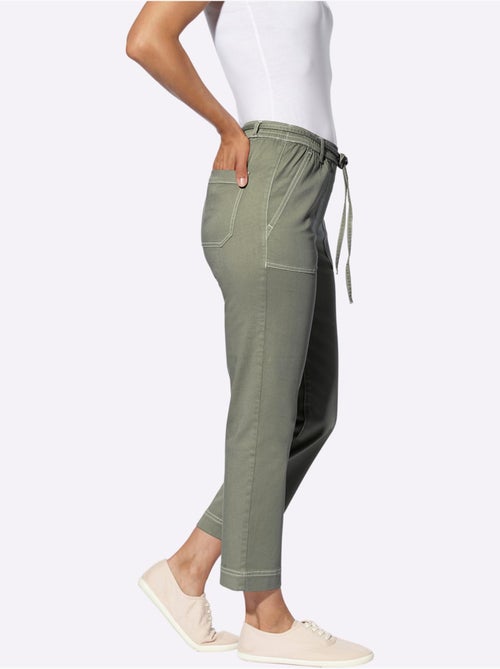 Jean 7/8 à ceinture élastique avec poches arrière plaquées - Taille courte - Witt - Kiabi Jean 7/8 à ceinture élastique avec poches arrière plaquées - Taille courte - Witt - Kiabi