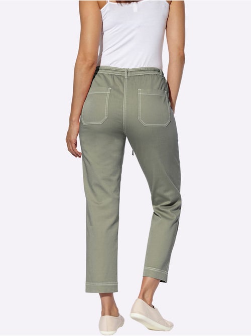 Jean 7/8 à ceinture élastique avec poches arrière plaquées - Taille courte - Witt - Kiabi Jean 7/8 à ceinture élastique avec poches arrière plaquées - Taille courte - Witt - Kiabi