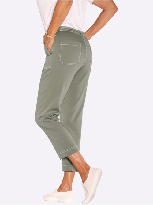 Jean 7/8 à ceinture élastique avec poches arrière plaquées - Taille courte - Witt - Kiabi Jean 7/8 à ceinture élastique avec poches arrière plaquées - Taille courte - Witt - Kiabi