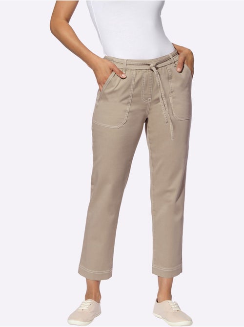 Jean 7/8 à ceinture élastique avec poches et passants - Taille courte - Witt - Kiabi