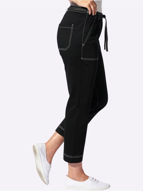 Jean 7/8 à ceinture élastique avec poches et passants - Taille courte - Witt - Kiabi Jean 7/8 à ceinture élastique avec poches et passants - Taille courte - Witt - Kiabi