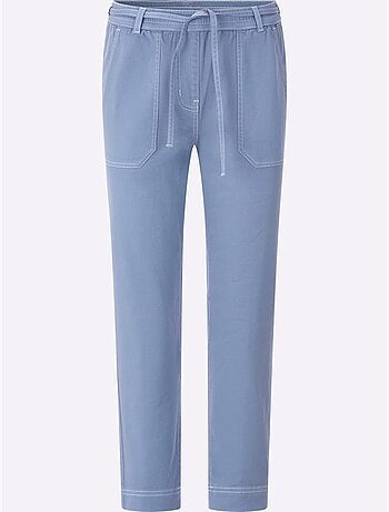 Jean 7/8 à ceinture élastique avec poches plaquées et finition légère - taille standard - witt
