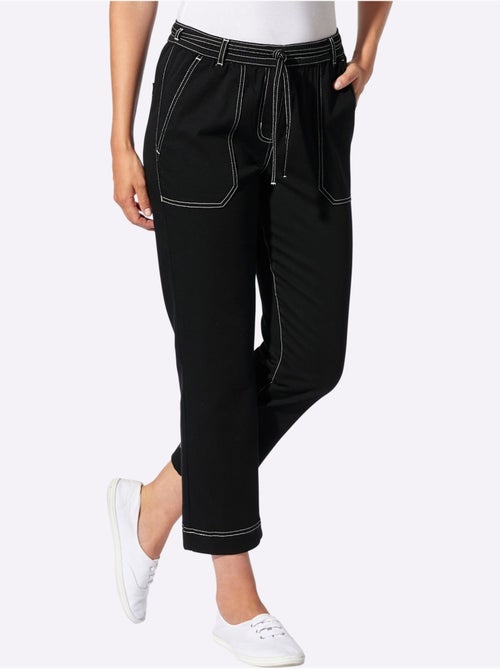Jean 7/8 à ceinture élastique avec poches plaquées et finition légère - Taille standard - Witt - Kiabi Jean 7/8 à ceinture élastique avec poches plaquées et finition légère - Taille standard - Witt - Kiabi