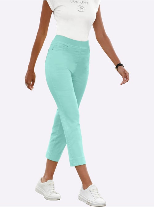 Jean 7/8 avec ceinture élastique et 5 poches - taille courte - witt - Kiabi