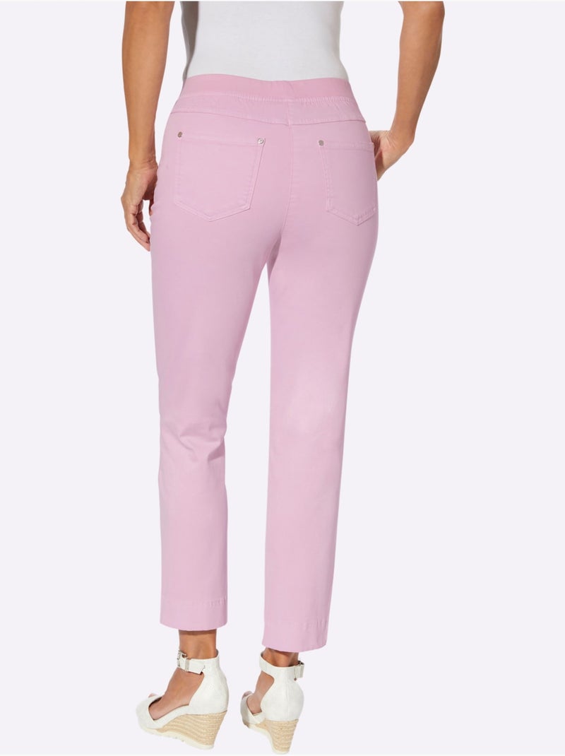 Jean 7/8 avec ceinture élastique et fausse patte à glissière - Taille courte - Witt Rose - Kiabi