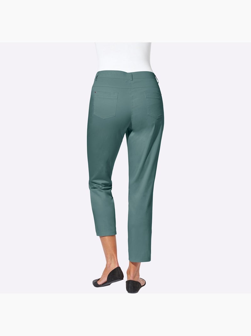 Jean 7/8 avec ceinture gainante et surpiqûres décoratives - taille courte - witt Vert jade - Kiabi