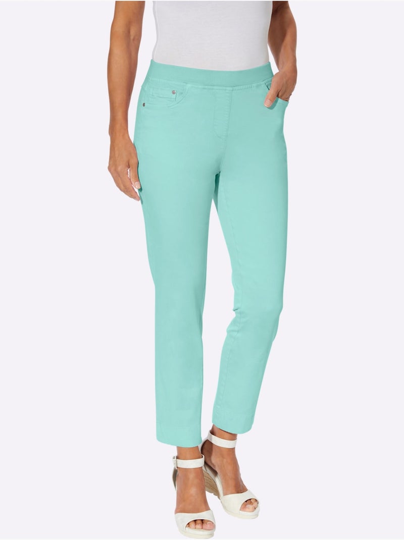 Jean 7/8 Avec Coton - Taille Courte - Witt Vert - Kiabi