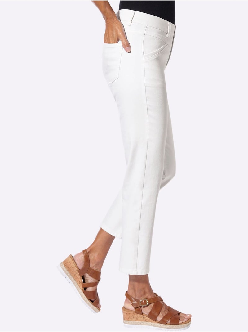 Jean 7/8 avec coton - taille standard - witt Ecru - Kiabi