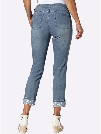 Jean 7/8 avec empiècements à motifs papillon et poches décoratives - taille standard - moda vilona