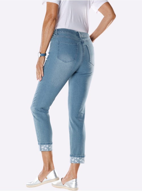 Jean 7/8 avec empiècements à motifs papillon et poches décoratives - Taille standard - Moda Vilona - Kiabi