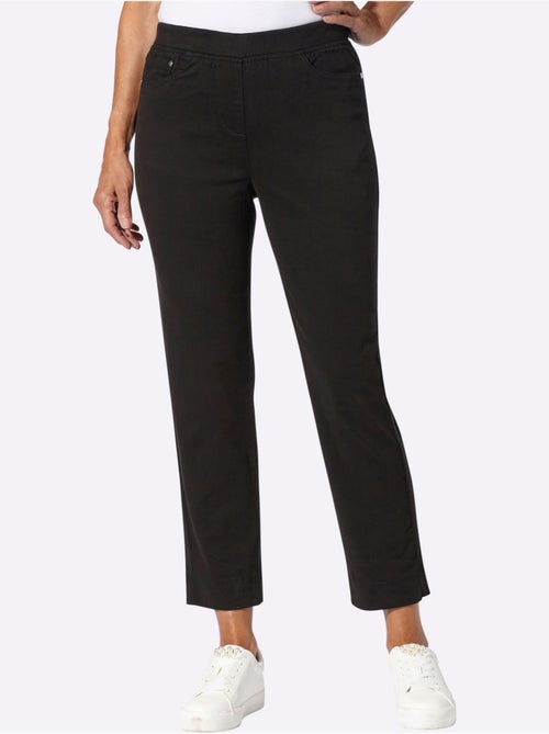 Jean 7/8 avec fausse patte et ceinture élastique douce - Taille courte - Witt - Kiabi