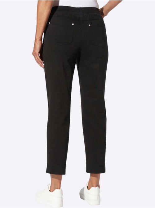 Jean 7/8 avec fausse patte et ceinture élastique douce - Taille courte - Witt - Kiabi