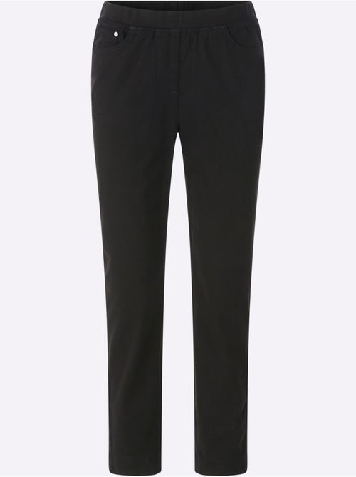 Jean 7/8 avec fausse patte et ceinture élastique douce - Taille courte - Witt - Kiabi