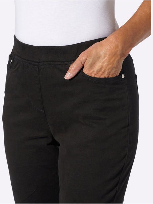 Jean 7/8 avec fausse patte et ceinture élastique douce - Taille courte - Witt - Kiabi