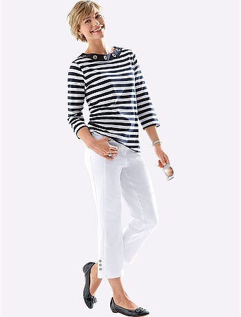 Jean 7/8 Bride Et Bouton - Taille Standard - Moda Vilona