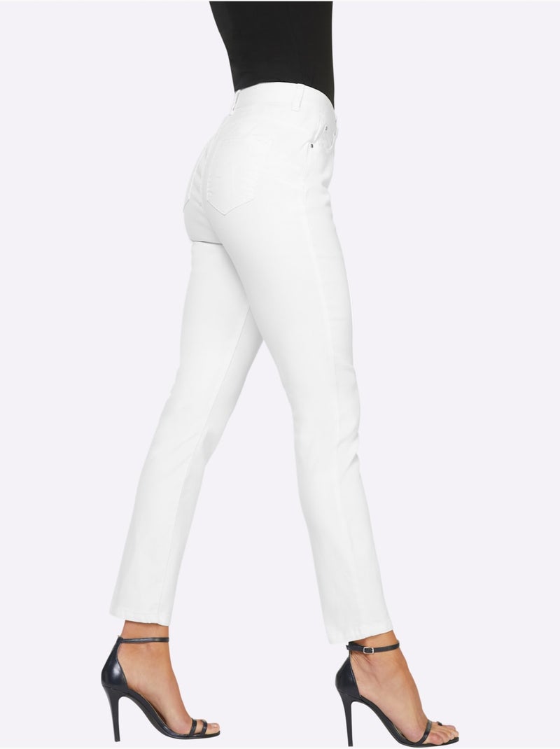 Jean 7/8 Coupe Affinante - Taille Standard - Helline Blanc - Kiabi