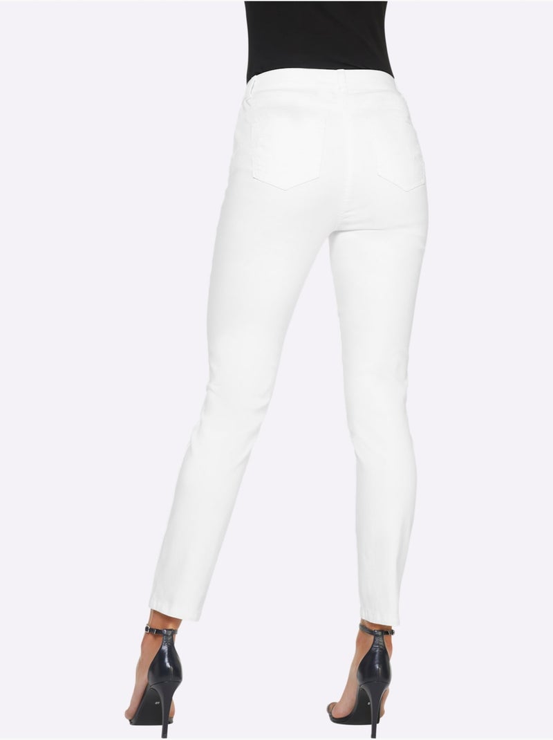 Jean 7/8 Coupe Affinante - Taille Standard - Helline Blanc - Kiabi