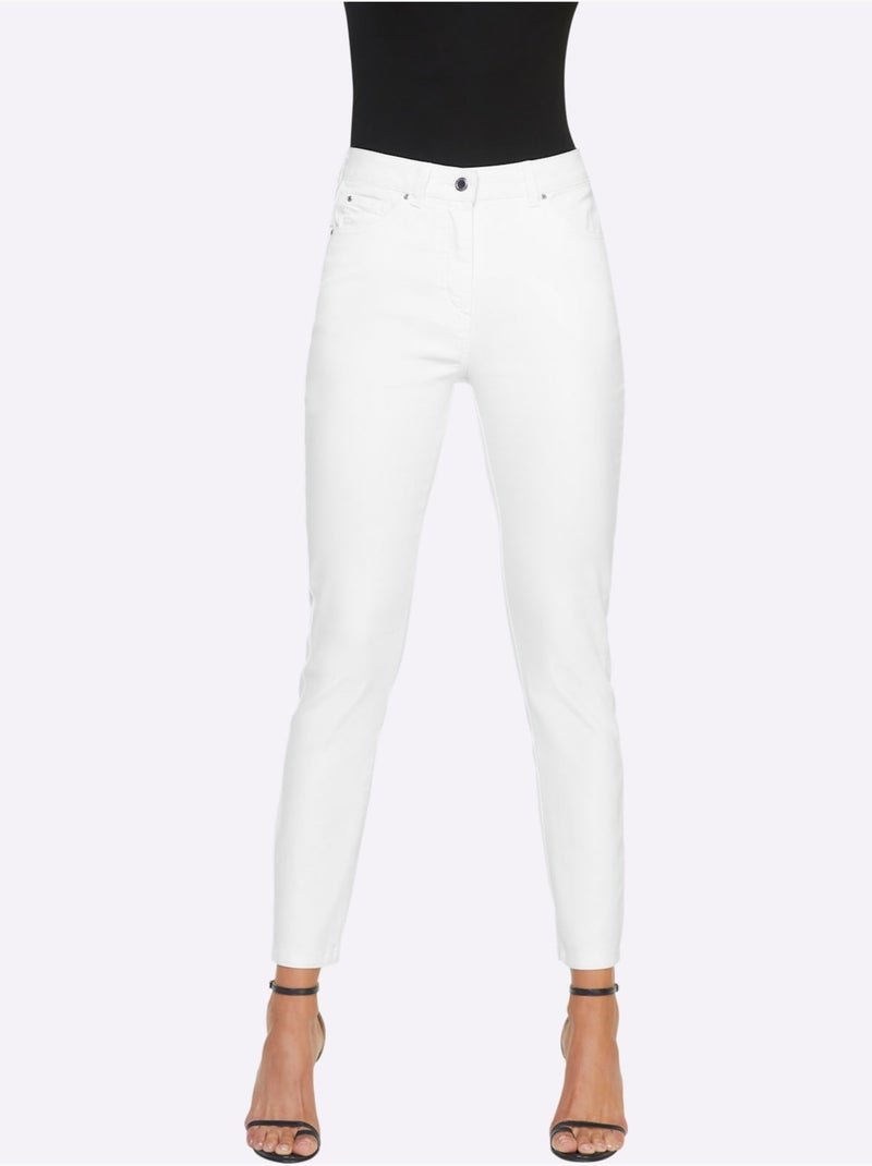Jean 7/8 Coupe Affinante - Taille Standard - Helline Blanc - Kiabi
