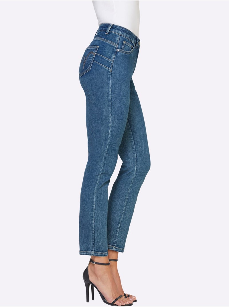 Jean 7/8 Coupe Affinante - Taille Standard - Helline Bleu foncé - Kiabi