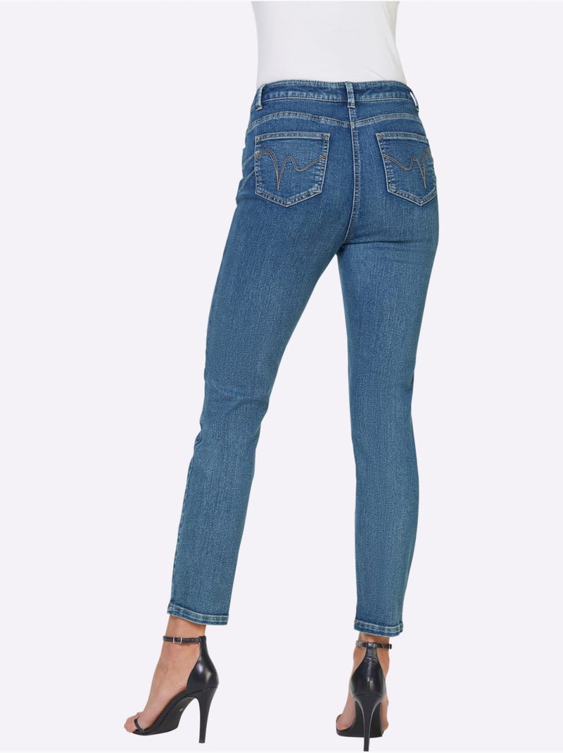 Jean 7/8 Coupe Affinante - Taille Standard - Helline Bleu foncé - Kiabi