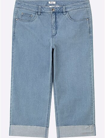 Jean 7/8 Empiècement Gainant Devant Avec Effet Affinant - Taille Standard - Sheego