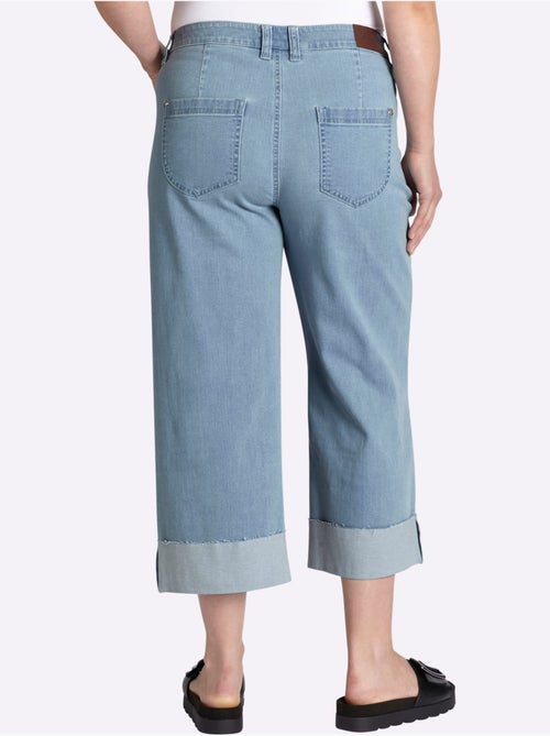 Jean 7/8 Empiècement Gainant Devant Avec Effet Affinant - Taille Standard - Sheego - Kiabi