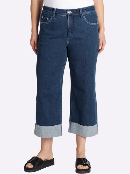Jean 7/8 Empiècement Gainant Devant Avec Effet Affinant - Taille Standard - Sheego - Kiabi