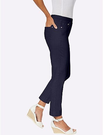 Jean 7/8 en coton avec ceinture intérieure élastique et coupe 5 poches - Taille standard - Witt