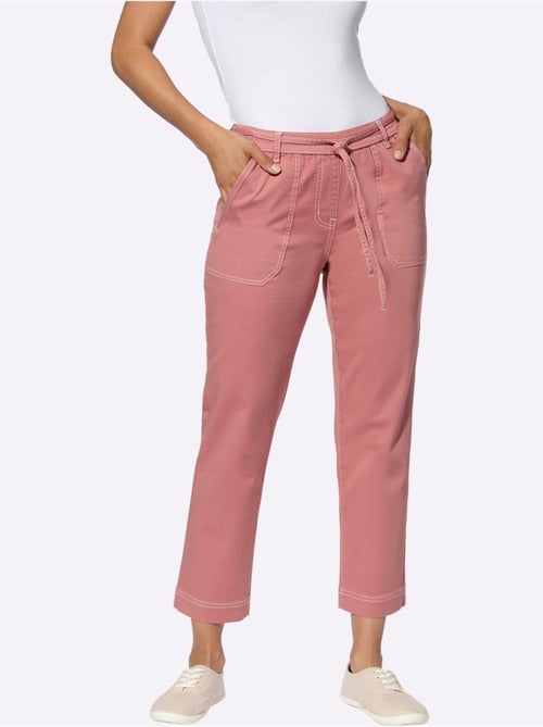 Jean 7/8 facile à enfiler avec ceinture élastique et poches plaquées - Taille courte - Witt - Kiabi Jean 7/8 facile à enfiler avec ceinture élastique et poches plaquées - Taille courte - Witt - Kiabi