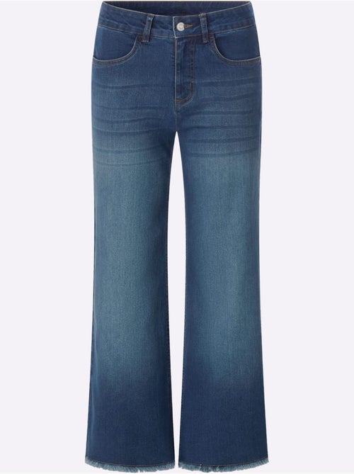 Jean 7/8 Franges Tendance à L'ourlet - Taille Standard - Moda Vilona - Kiabi Jean 7/8 Franges Tendance à L'ourlet - Taille Standard - Moda Vilona - Kiabi