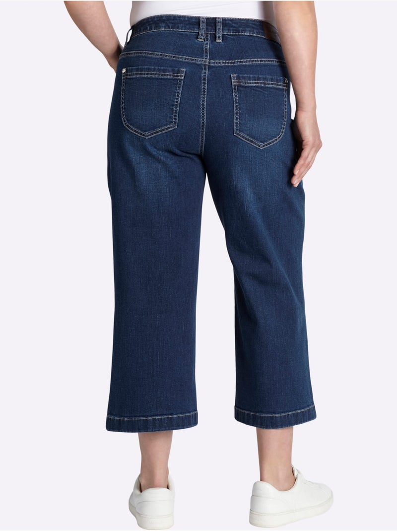 Jean 7/8 Jambes Larges Mode - Taille Standard - Sheego Bleu jean - Kiabi