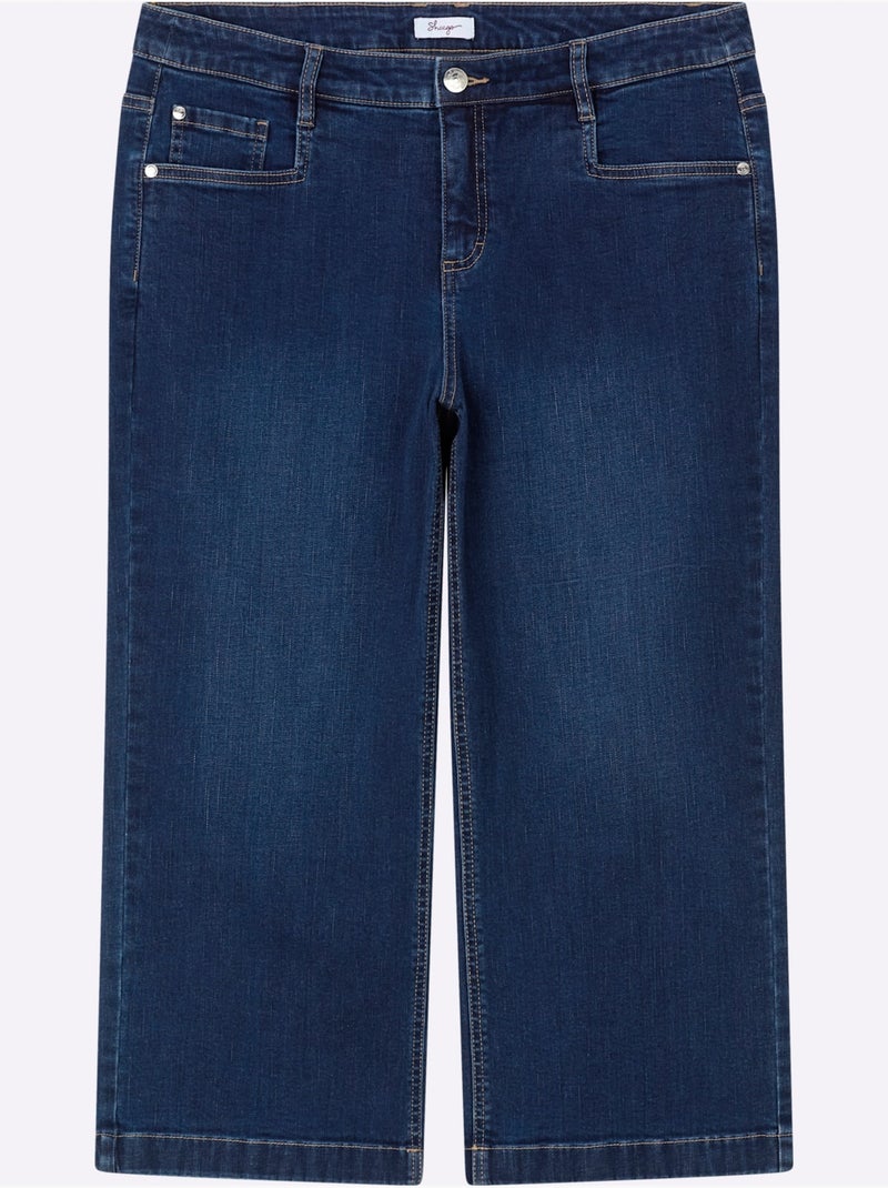 Jean 7/8 Jambes Larges Mode - Taille Standard - Sheego Bleu jean - Kiabi
