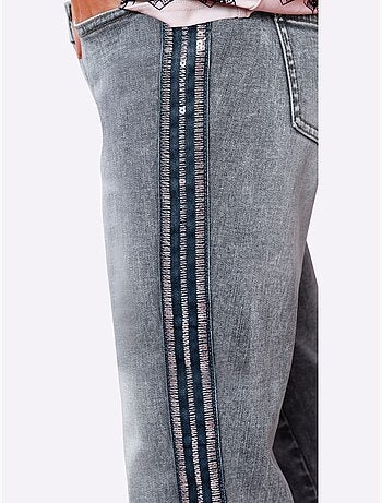 Jean 7/8 Jolies Rayures Sur Les Côtés - Taille Standard - Helline