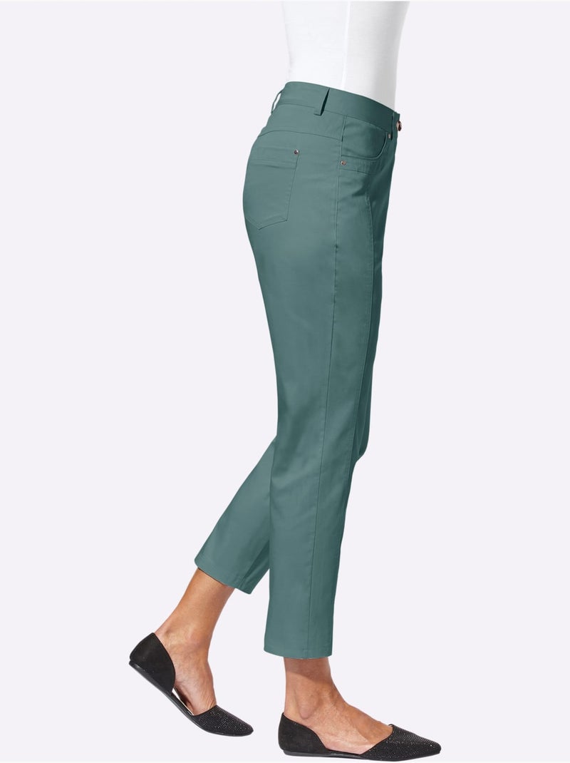 Jean 7/8 léger à ceinture gainante et coutures décoratives - taille courte - witt Vert jade - Kiabi