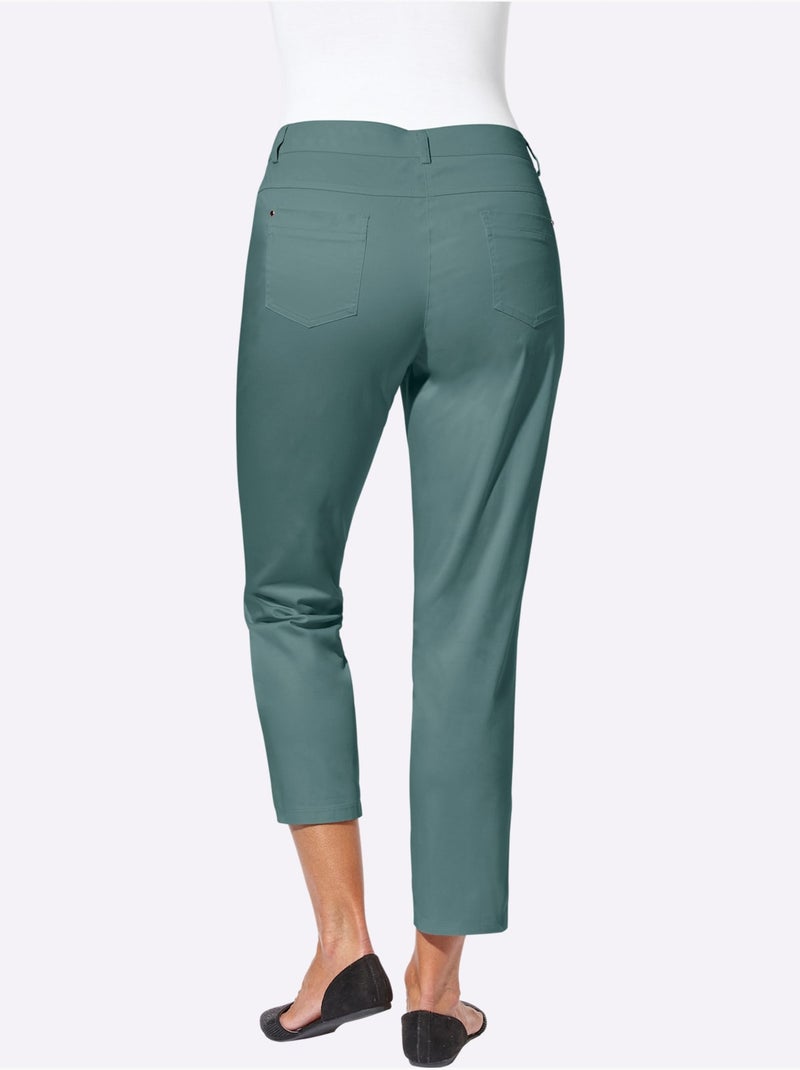 Jean 7/8 léger à ceinture gainante et coutures décoratives - taille courte - witt Vert jade - Kiabi