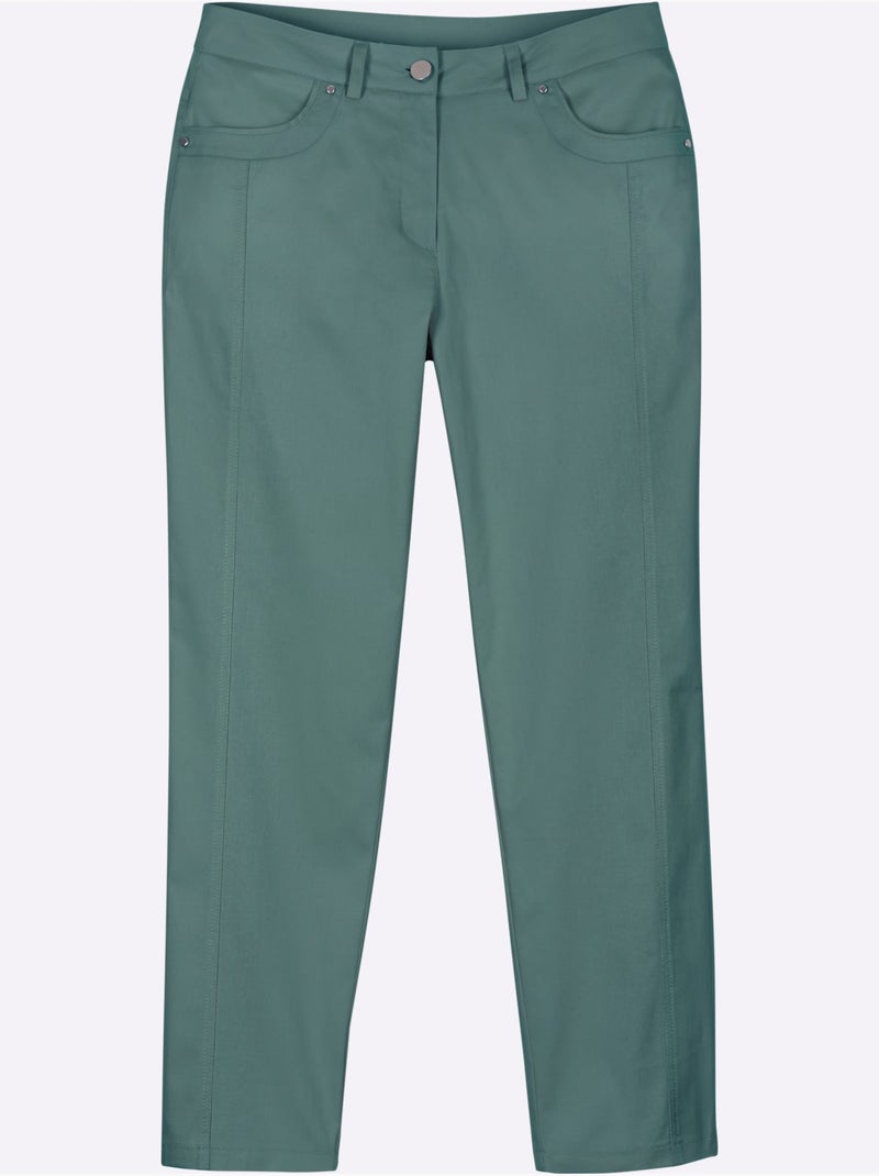 Jean 7/8 léger à ceinture gainante et coutures décoratives - taille courte - witt Vert jade - Kiabi