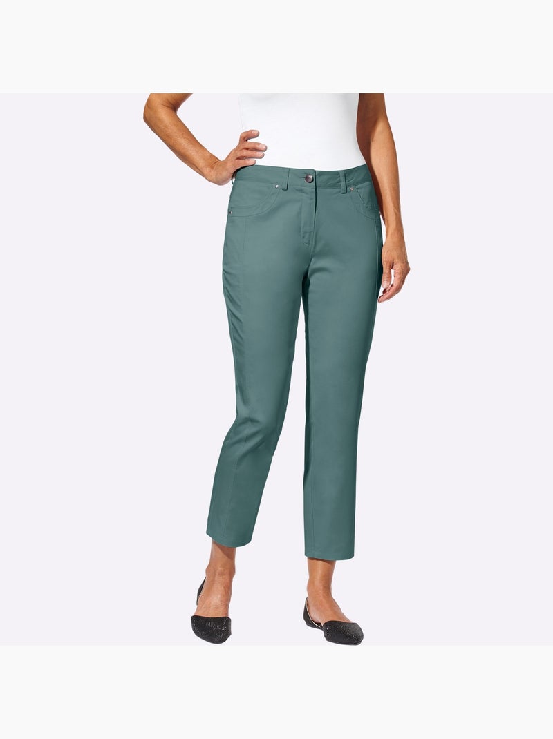 Jean 7/8 léger à ceinture gainante et coutures décoratives - taille courte - witt Vert jade - Kiabi