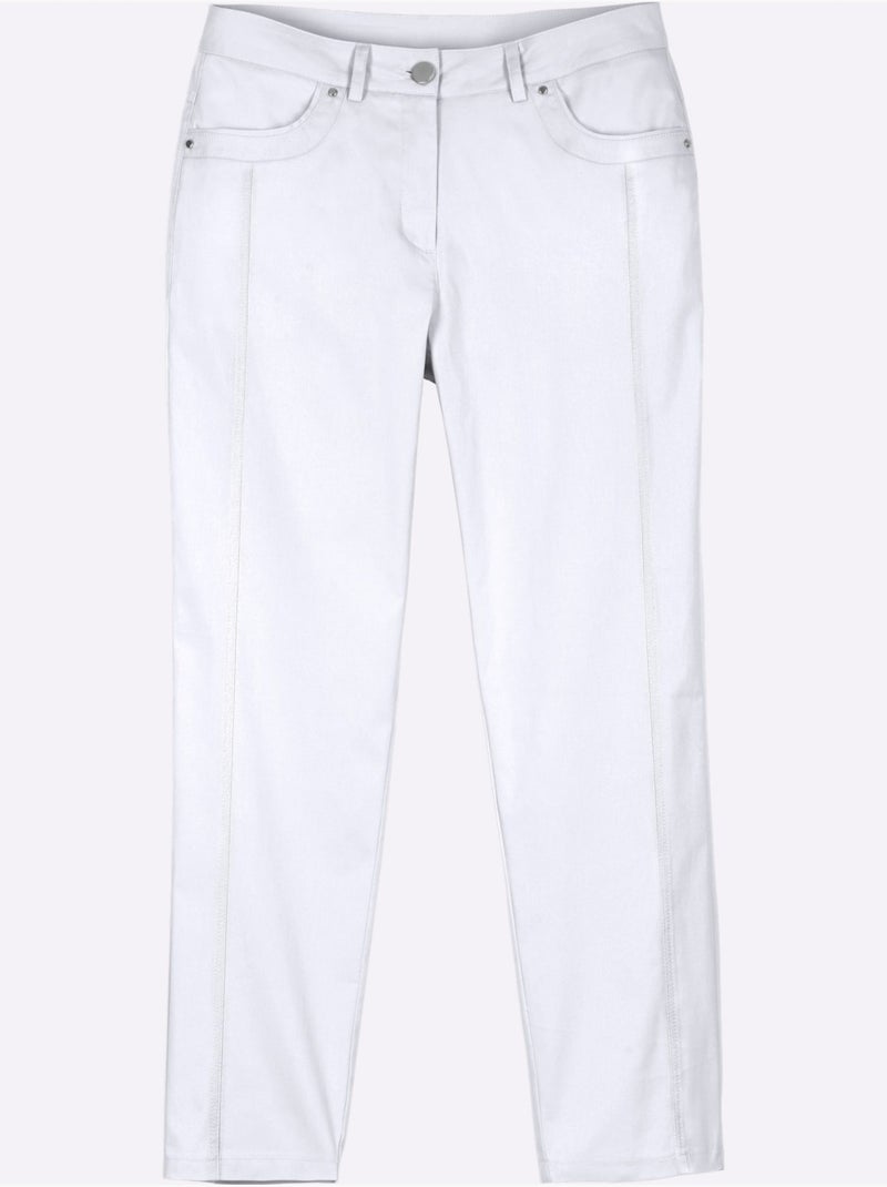 Jean 7/8 léger à ceinture gainante et coutures décoratives - taille standard - witt Blanc - Kiabi