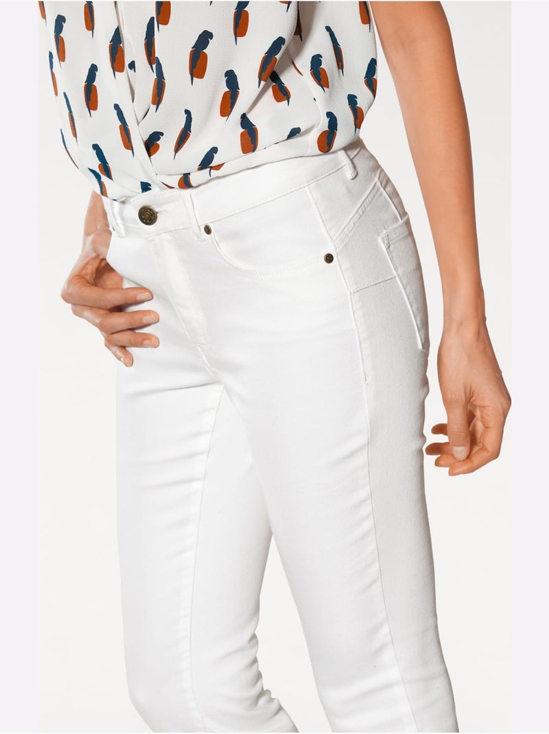 Jean 7/8 Longueur 7/8 - Taille Standard - Helline Blanc - Kiabi