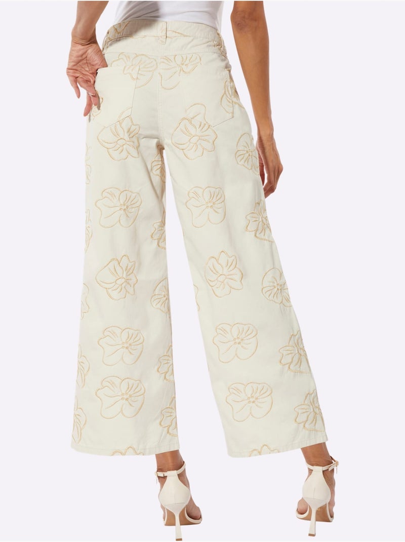 Jean 7/8 Pur Coton - Taille Standard - Helline Blanc Blanc - Kiabi
