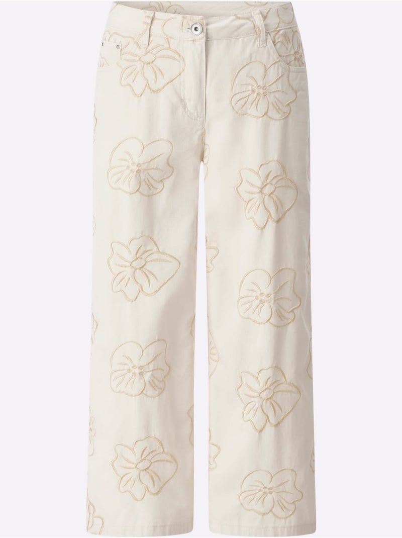 Jean 7/8 Pur Coton - Taille Standard - Helline Blanc Blanc - Kiabi